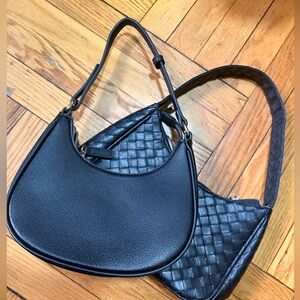 Two (2) Elegant Black Women's Shoulder Bag